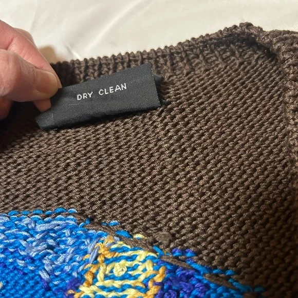 Vtg 90s Berek Marta D Sweater Vest M Wearable Art Hand Knit Western Cowgirl - Picture 4 of 16